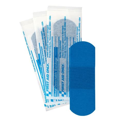 blue metal detectable fabric bandages 100 box|blue metal detectable plasters.